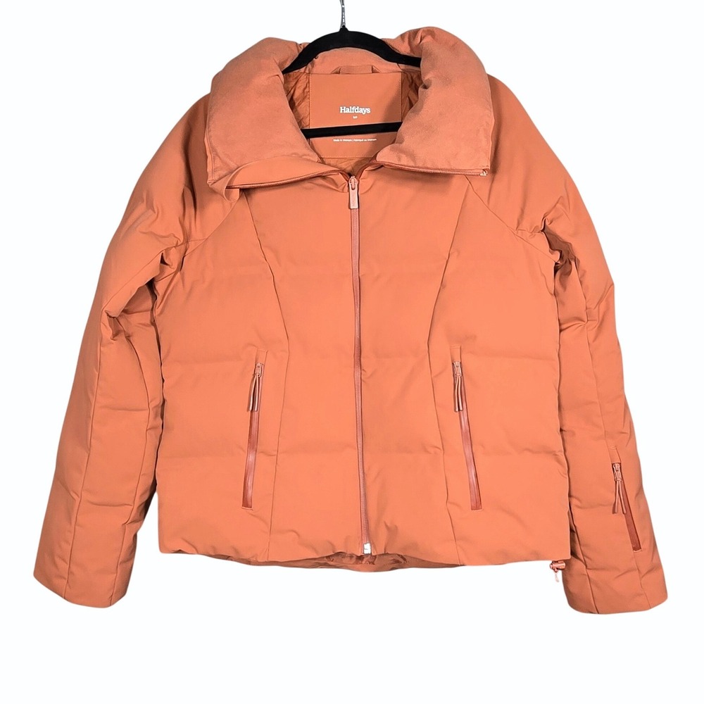 Halfdays Georgie Puffer Jacket Womens Small Rust Ski Snow Performance Coat